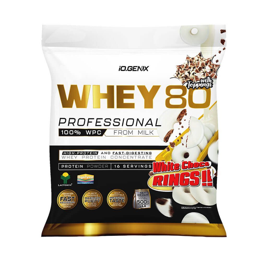 Whey 80 Profesional - 500g - Chocolate Blanco Con Choco Rings - Proteina De Suero Whey - Io.genix_0