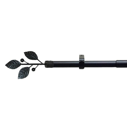 Barra Cortina Extensible Metal Ø 19 Mm. Extensible 2,0 / 3,8 Metros Negro Laurel Sin Anillas_0