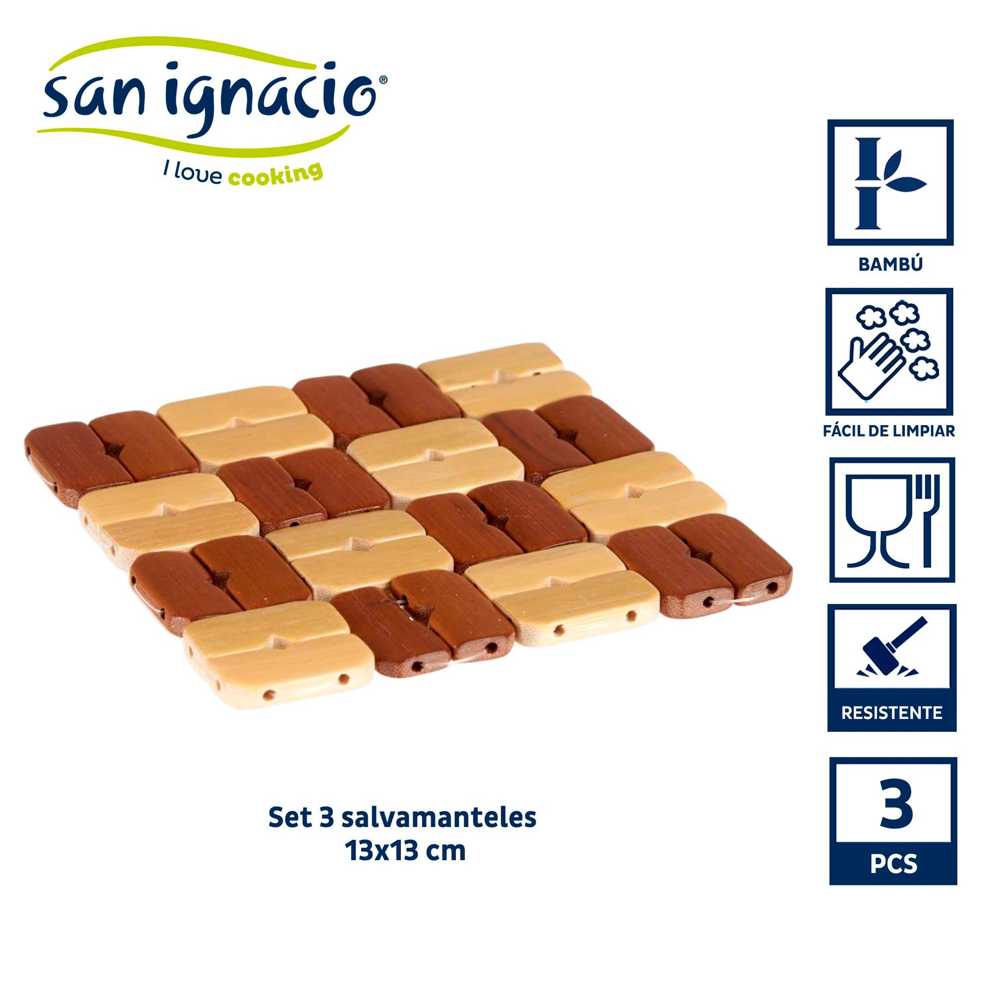 Set 3 Salvamanteles Bambu Cuadrado Colección Kinvara_1