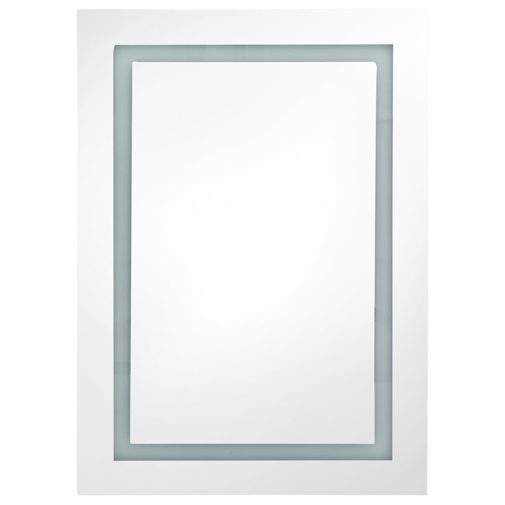 Armario De Baño Con Espejo Y Led Gris Hormigón 50x13x70 Cm_3