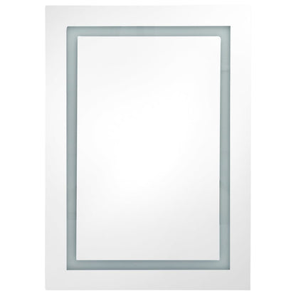Armario De Baño Con Espejo Y Led Gris Hormigón 50x13x70 Cm_3