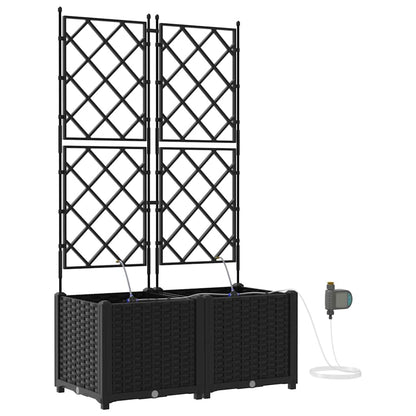 Vidaxl Jardineras Negro 80 X 40 X 142 Cm Acero_0