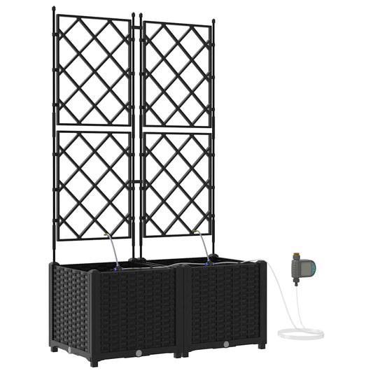 Vidaxl Jardineras Negro 80 X 40 X 142 Cm Acero_0