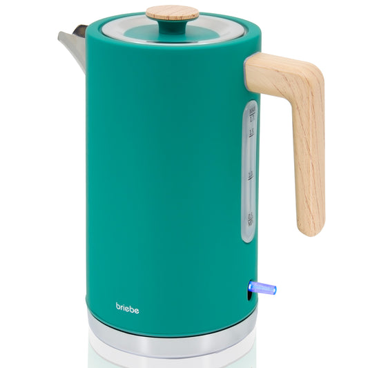 Briebe Nordic Hervidor Agua Eléctrico 1,7l Inalámbrico Ebullición Rápida, Libre De Bpa, Base De 360°, Kt1165gre, Verde_0