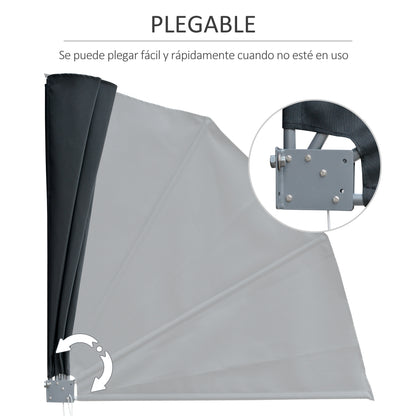 Outsunny Toldo Lateral Plegable De Balcón En Forma De Abanico Aluminio 120x120_3