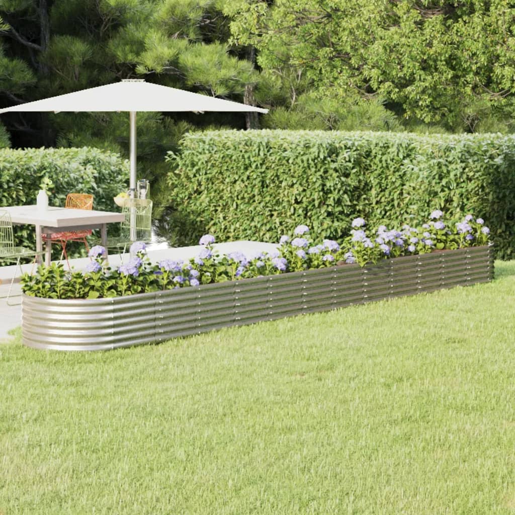 Jardinera Arriate Acero Galvanizado Plata 512x80x36 Cm_1