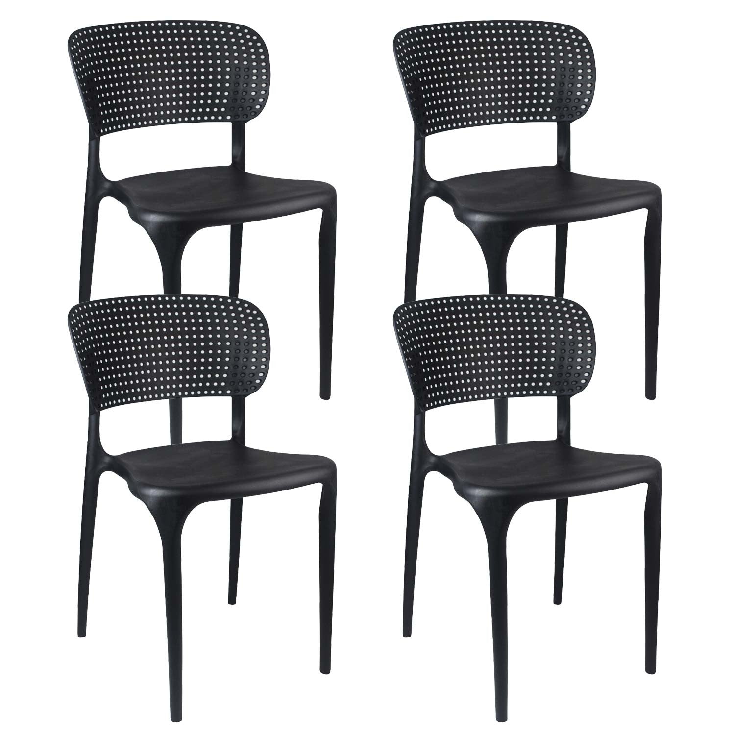 Pack 4 Sillas De Exterior Apilables Marilyn 75x47x49,5cm Thinia Home_0