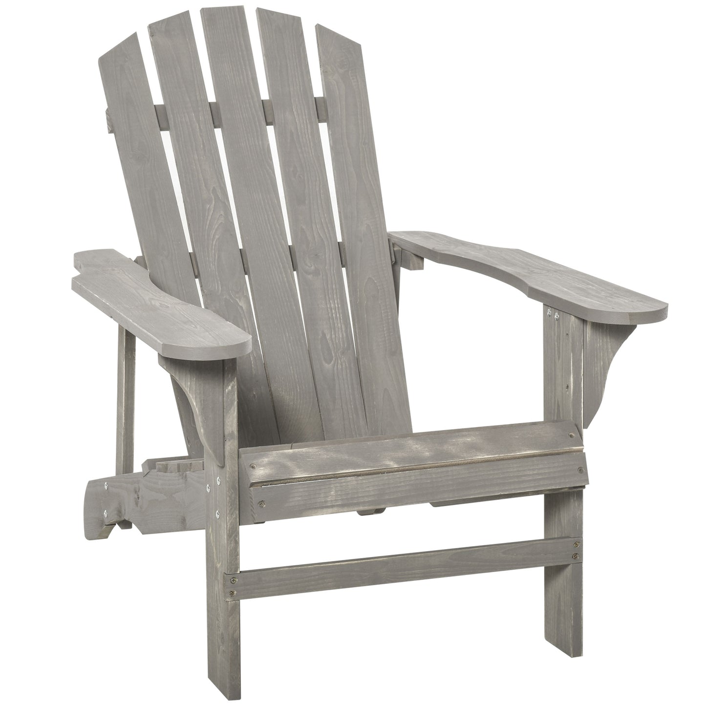 Outsunny Silla Adirondack De Madera Carga 150 Kg 78x89x88 Cm Gris Claro_0