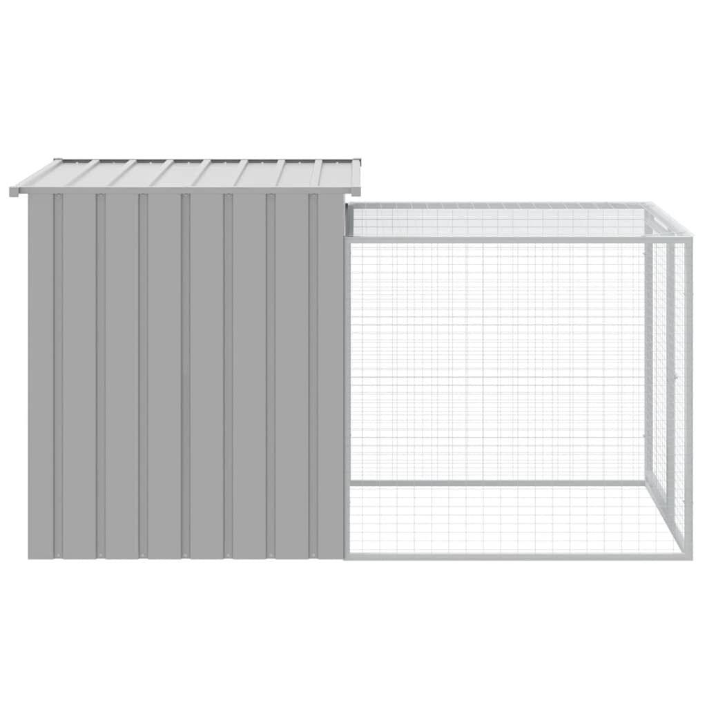 Vidaxl Jaula Para Gallinas Con Corral, Gris Claro, 110 X 201 X 110 Cm, Acero Galvanizado_3