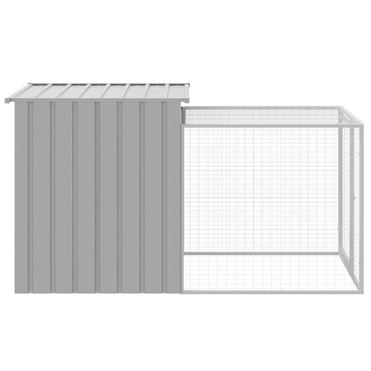 Vidaxl Jaula Para Gallinas Con Corral, Gris Claro, 110 X 201 X 110 Cm, Acero Galvanizado_3