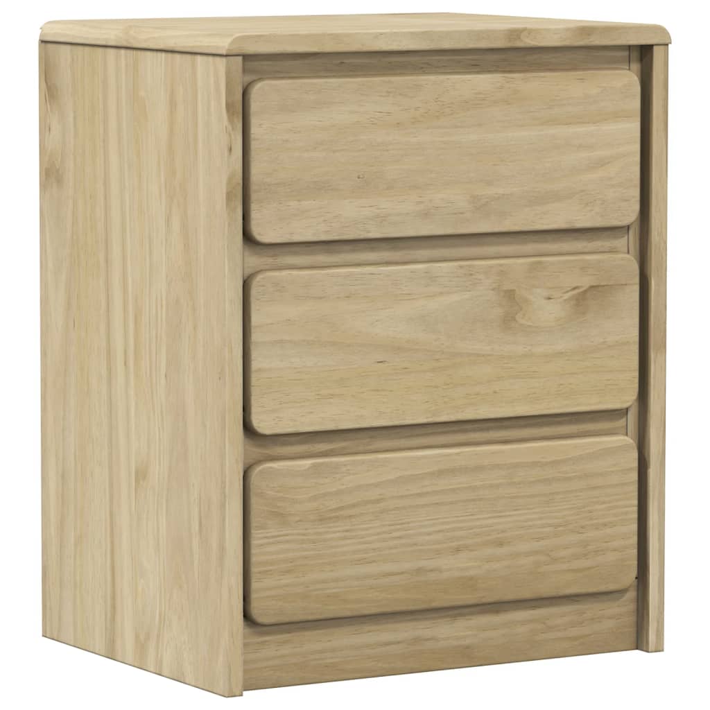 Mesita De Noche Sauda Madera De Pino Maciza Roble 44x35x56 Cm_0