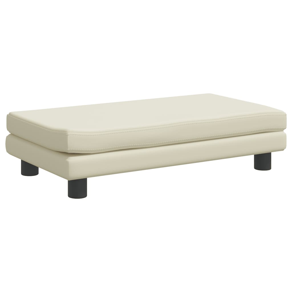 Cama De Perros Con Extensión Cuero Sintético Crema 100x50x30 Cm / Vetonek_3