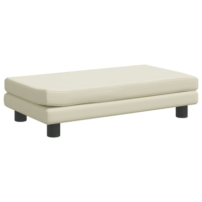 Cama De Perros Con Extensión Cuero Sintético Crema 100x50x30 Cm / Vetonek_3