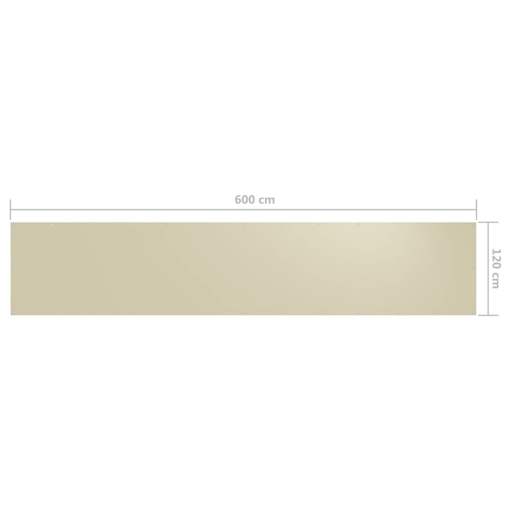 Vidaxl Toldo Para Balcón Tela Oxford Crema 120x600 Cm_2