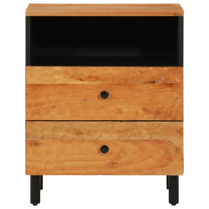 Mesita De Noche Madera Maciza De Acacia 50x33x60 Cm_3