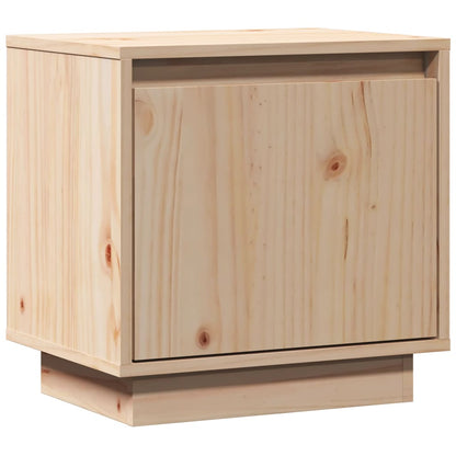 Mesita De Noche De Madera Maciza De Pino 40x30x40 Cm_0