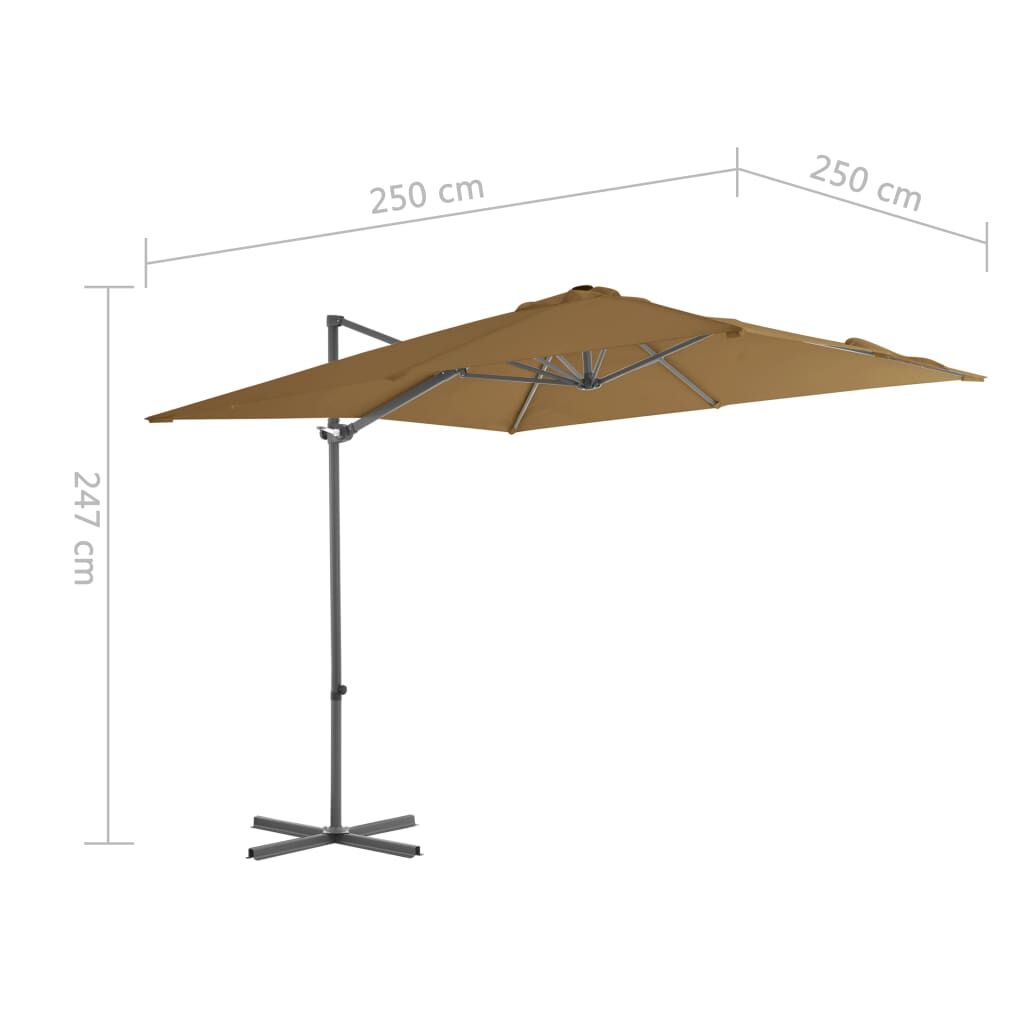 Vidaxl Sombrilla Jardín Voladiza Palo De Acero Taupe 250x250 Cm_2