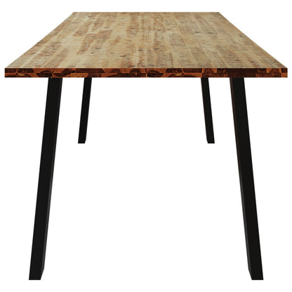 Mesa De Comedor Madera Maciza De Acacia 200x90x75 Cm_3