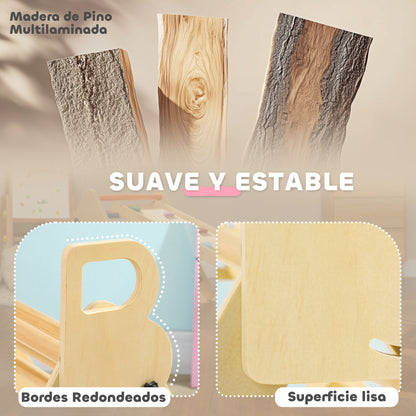 Aiyaplay Triángulo De Escalada De Madera Plegable 82x66x71 Cm Natural_4