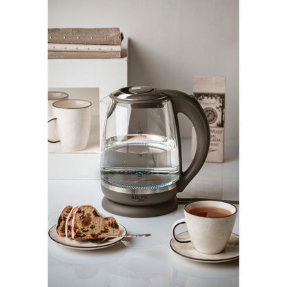 Hervidor Agua Eléctrico 2,0 Litros Jarra Cristal Inalámbrica Retroiluminada, Apagado Automático Adler Ad1286, 2200w_1