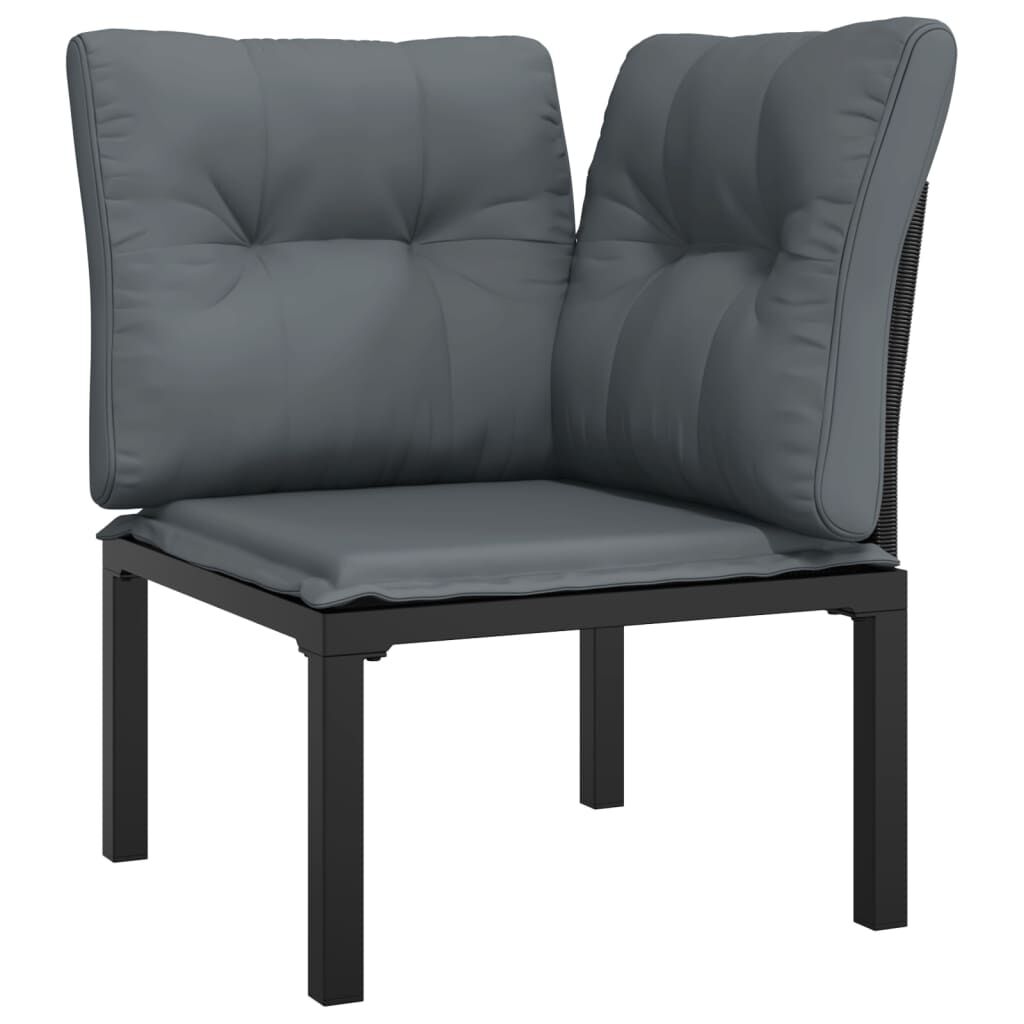 Vidaxl Set De Muebles De Jardín 4 Piezas Ratán Sintético Negro Y Gris_3