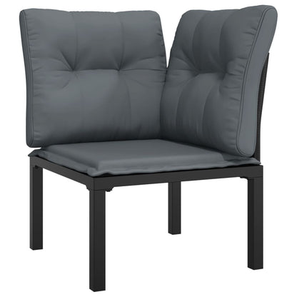 Vidaxl Set De Muebles De Jardín 4 Piezas Ratán Sintético Negro Y Gris_3