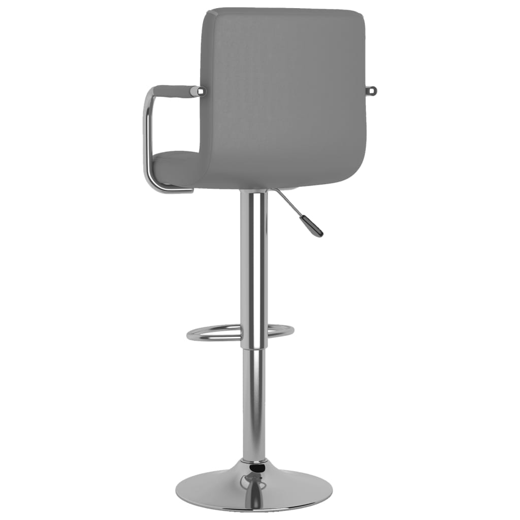 Taburete De Cocina De Cuero Sintético Gris_3