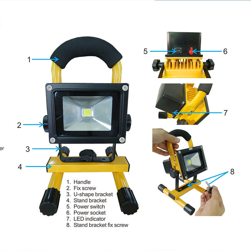 Proyector Led, 100w Con Batería Recargable, Blanco Neutro_4