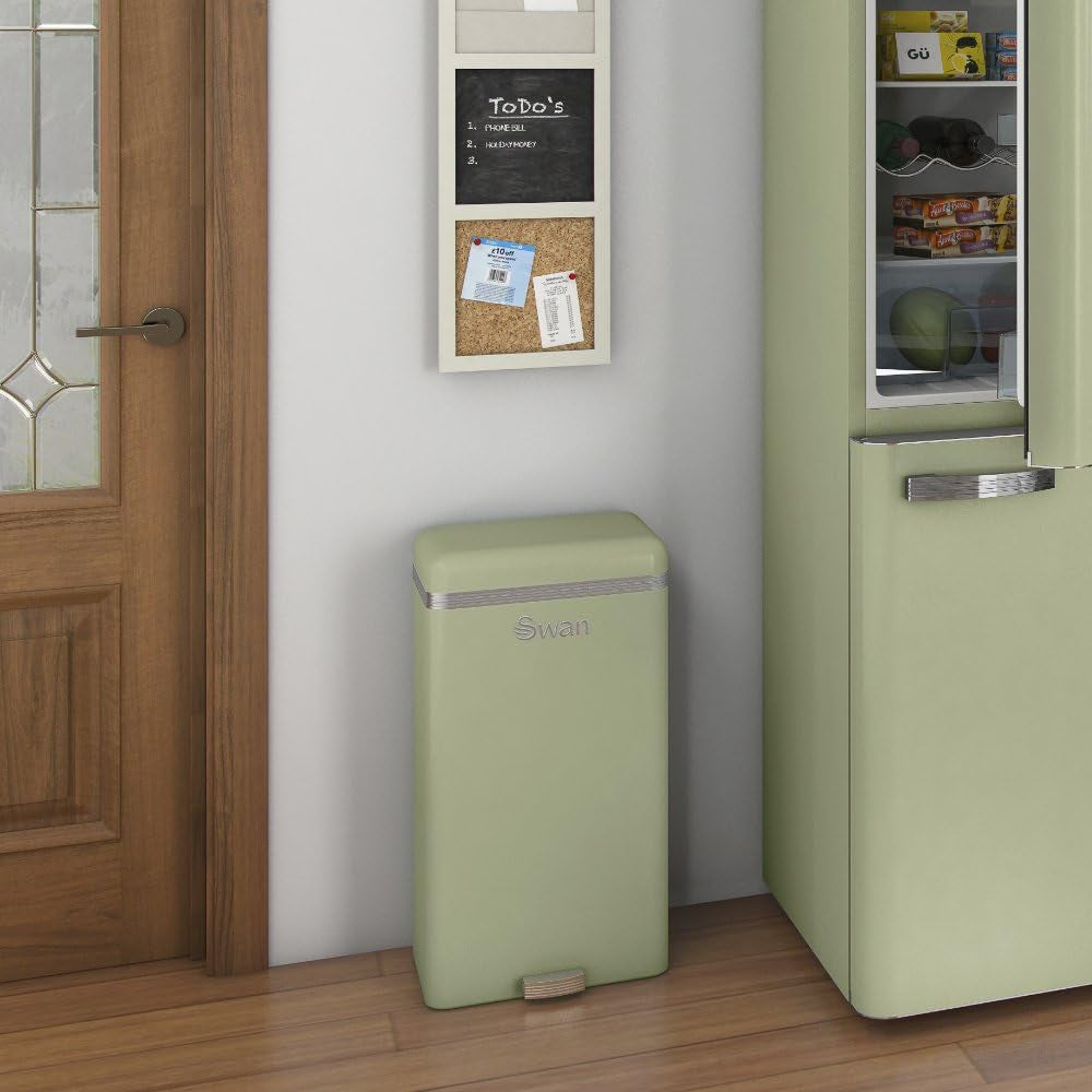 Swan Cubo De Basura Cocina Automático, Sensor De Movimiento, 45l, Metálico, Papelera Reciclaje, Swka4500gneu, Verde_2