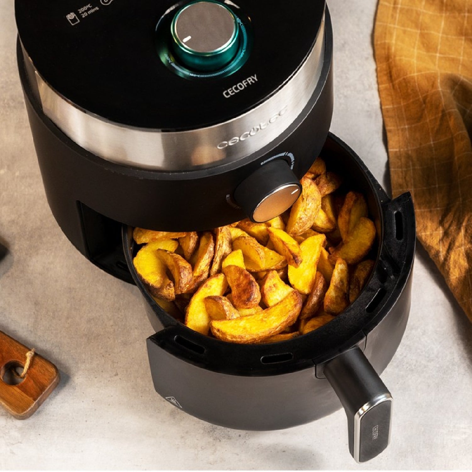 Freidora Sin Aceite 2,5 L De Aire Caliente Cecofry Essential Rapid Dark. 1200 W, Dietética, Control Manual, Tecnología Perfectcook, Tiempo Y Tempera_1