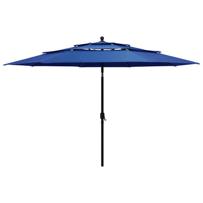Vidaxl Sombrilla Jardín 3 Niveles Palo De Aluminio Azul Celeste 3,5 M_0