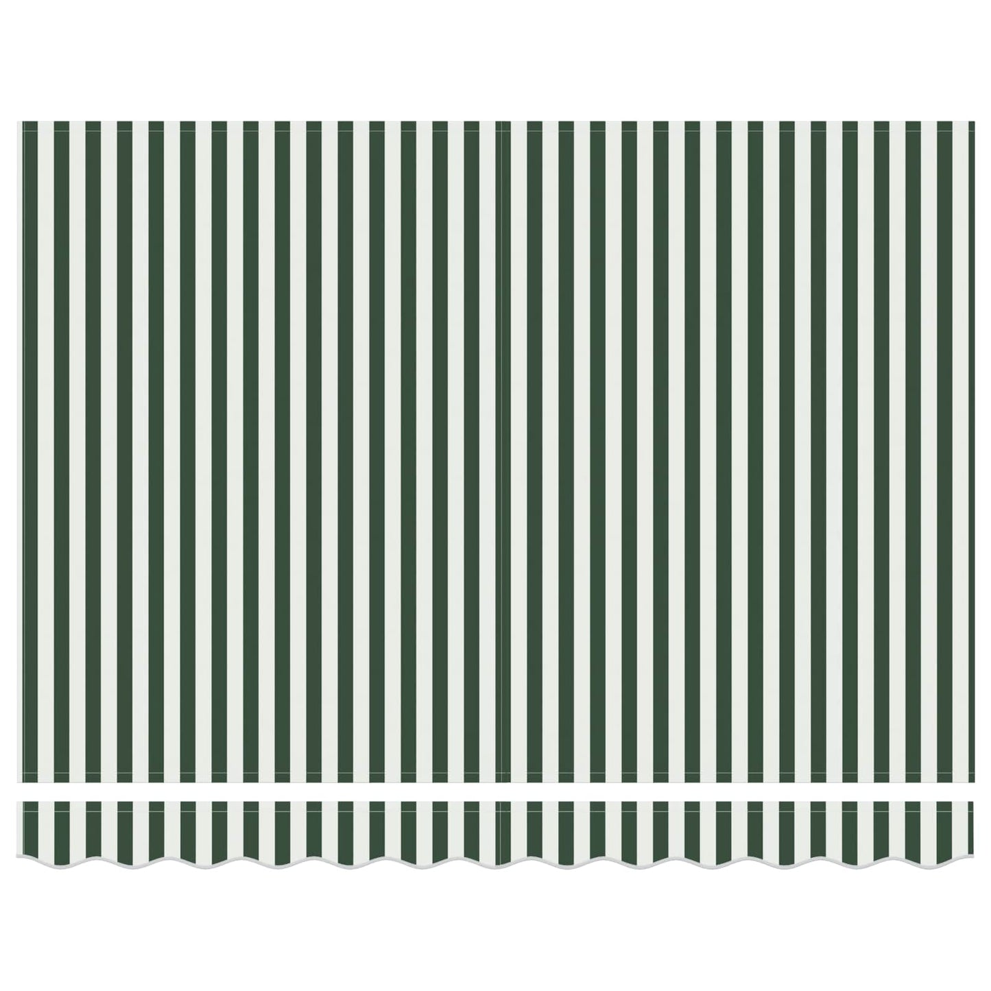Toldo Retráctil Verde Y Blanco 300 X 250 Cm Tela Y Aluminio_5