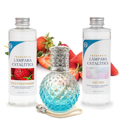 Pack Ahorro Lámpara Catalítica Blue Diamonds + Fragancia Wild Strawberry 500ml + Limpiador Neutro 200ml + Mecha Repuesto_0