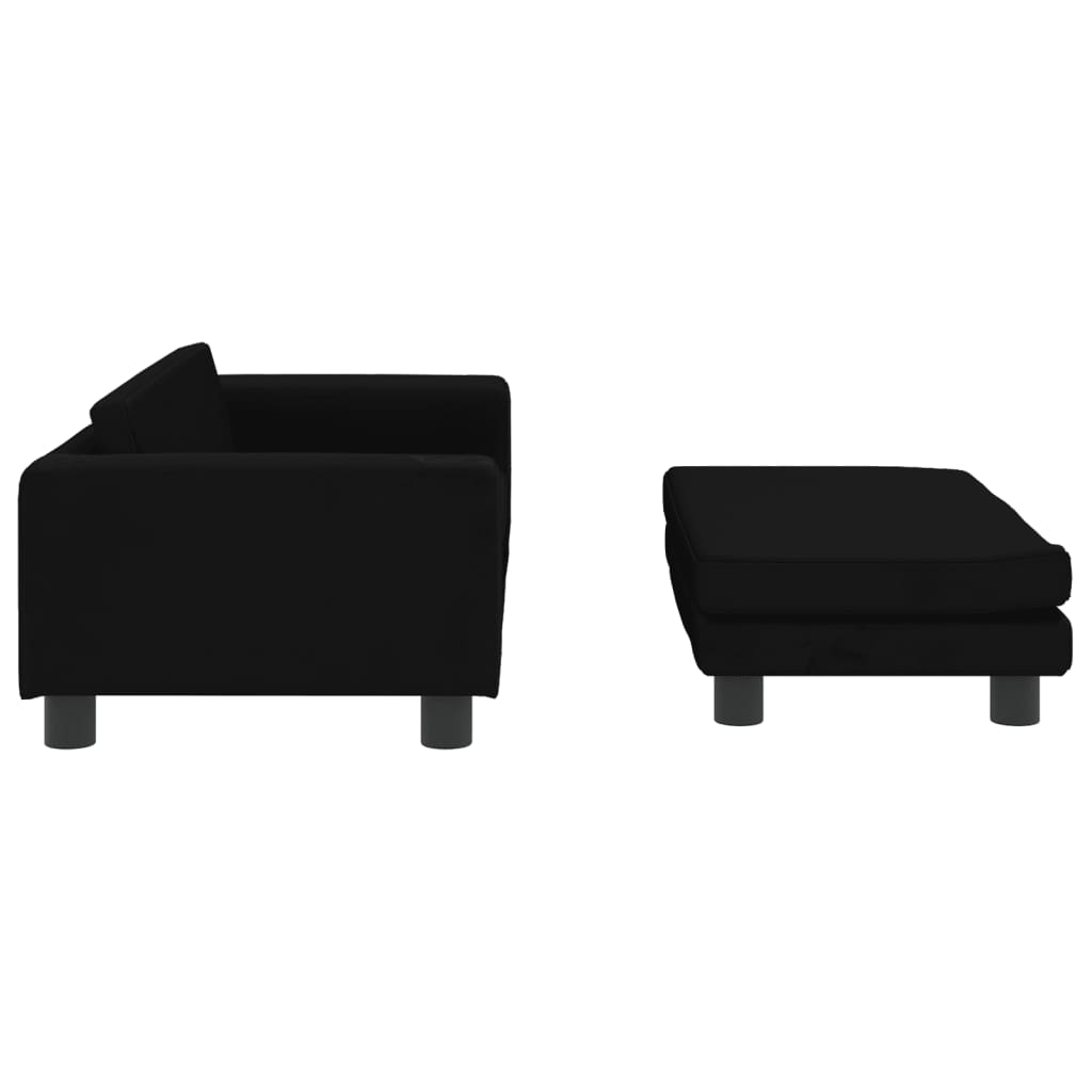 Cama Para Perros Con Extensión Terciopelo Negro 100x50x30 Cm / Vetonek_4