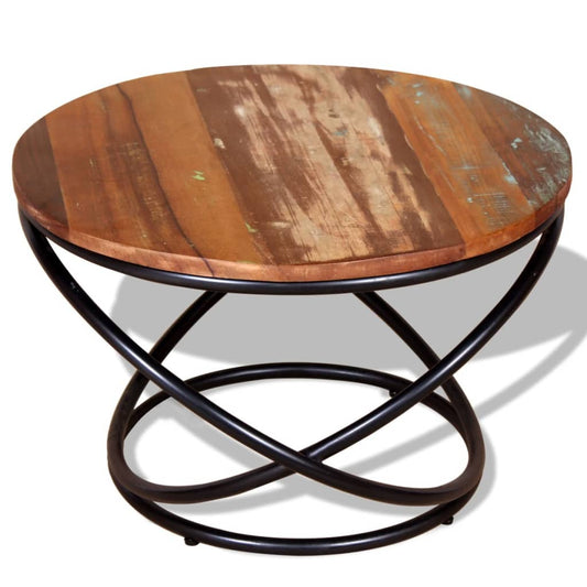 Mesa De Centro De Madera Maciza Reciclada 60x60x40 Cm_0