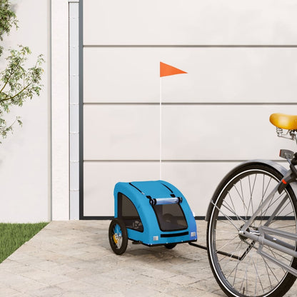 Remolque De Bicicleta Mascotas Hierro Tela Oxford Azul_1
