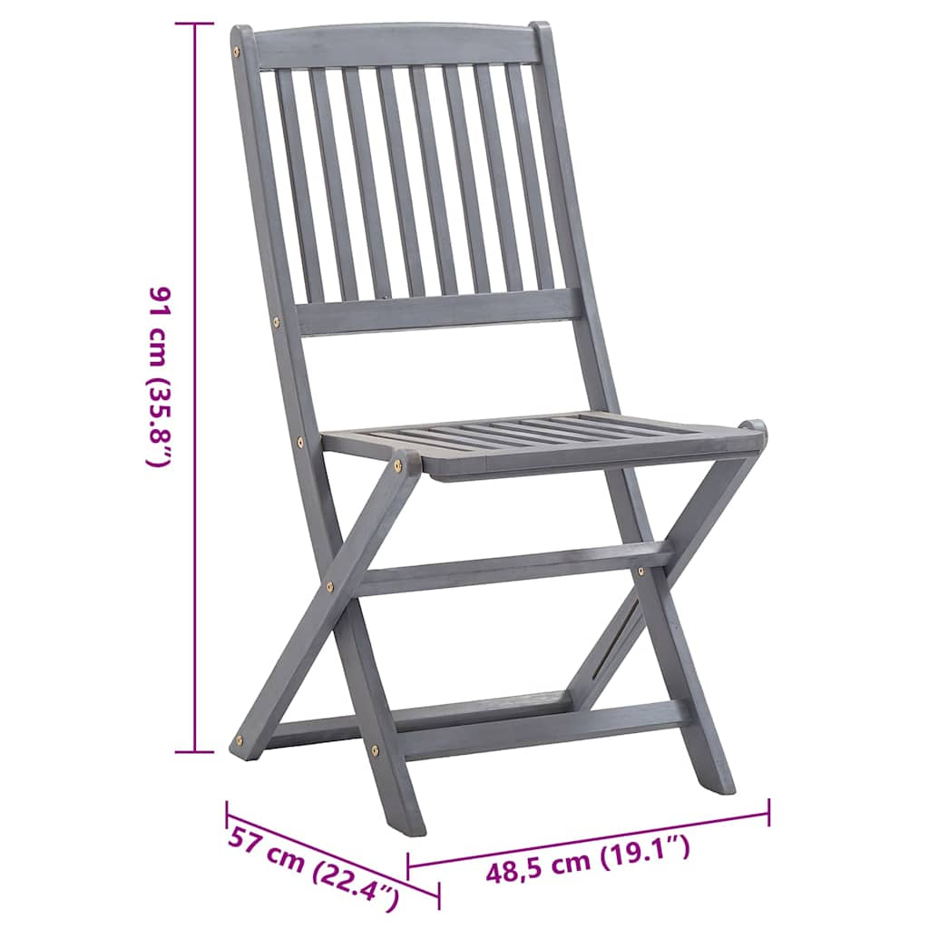 Vidaxl Sillas De Jardín Plegables 4 Uds Cojines Madera Maciza Acacia_2