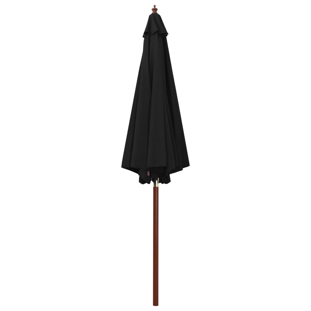 Vidaxl Sombrilla De Jardín Con Palo De Madera Negro 300x258 Cm_1