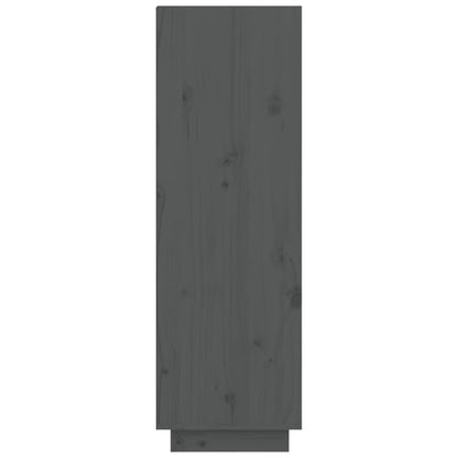 Armario Zapatero De Madera Maciza De Pino Gris 60x34x105 Cm / Vetonek_0