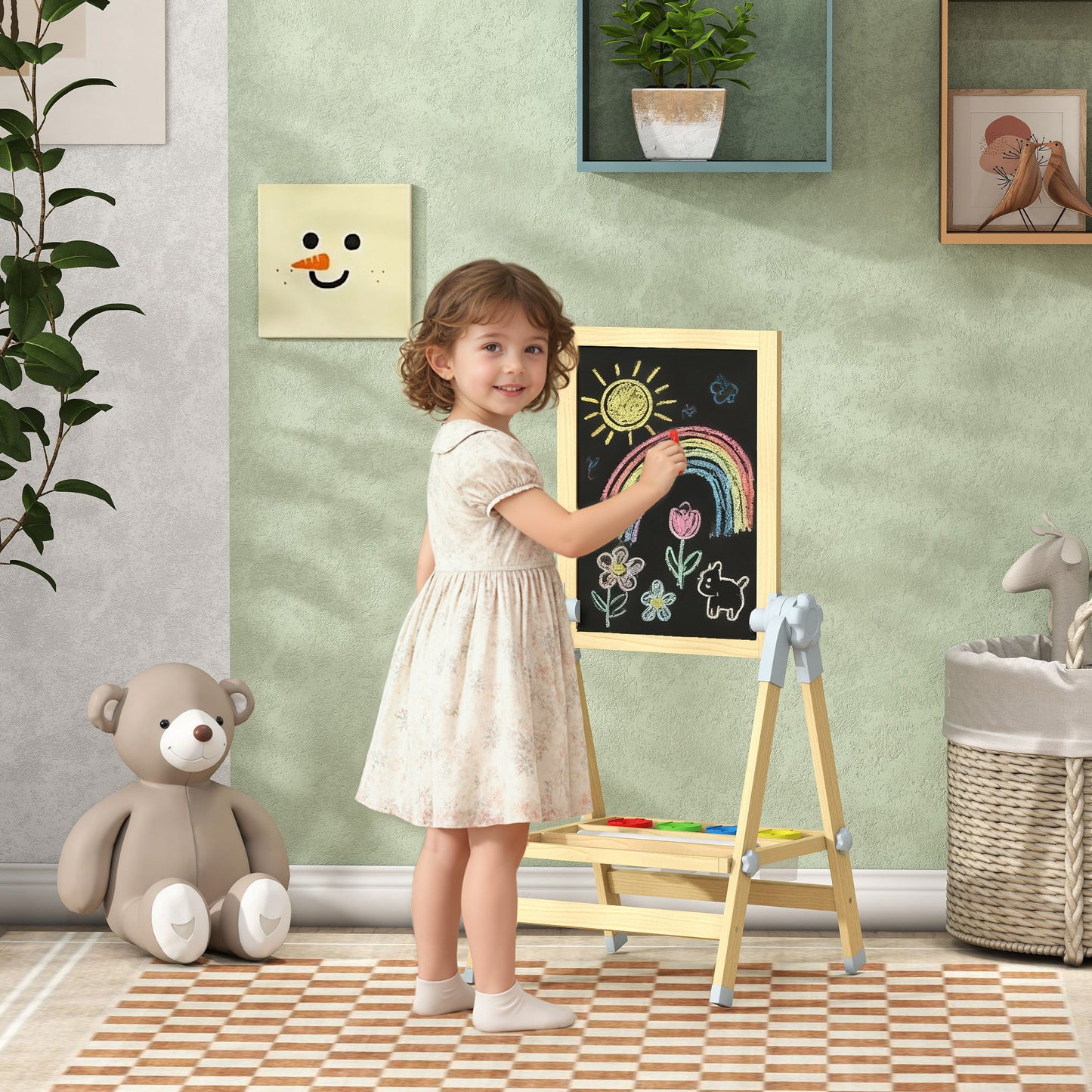 Aiyaplay Pizarra Infantil Caballete_1