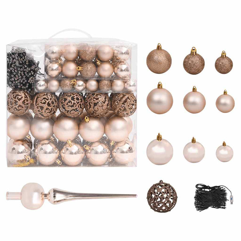 Vidaxl Árbol De Navidad Artificial Invertido Con Luces Y Bolas 210 Cm_4