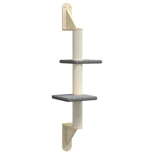 Vidaxl Árbol Rascador Para Gatos De Pared Gris Oscuro 108 Cm_0