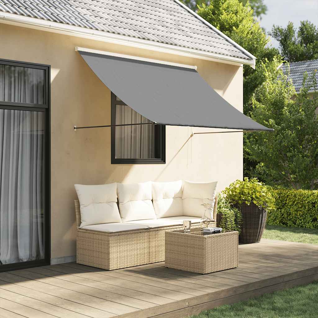 Toldo Retráctil De Tela Y Acero Gris Antracita 200x150 Cm_1