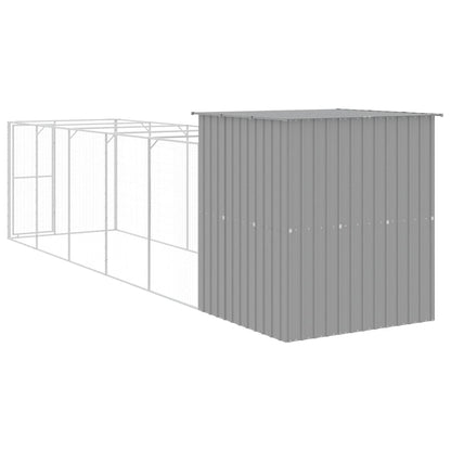 Caseta Perros Corral Acero Galvanizado Gris Claro 165x659x181cm_4