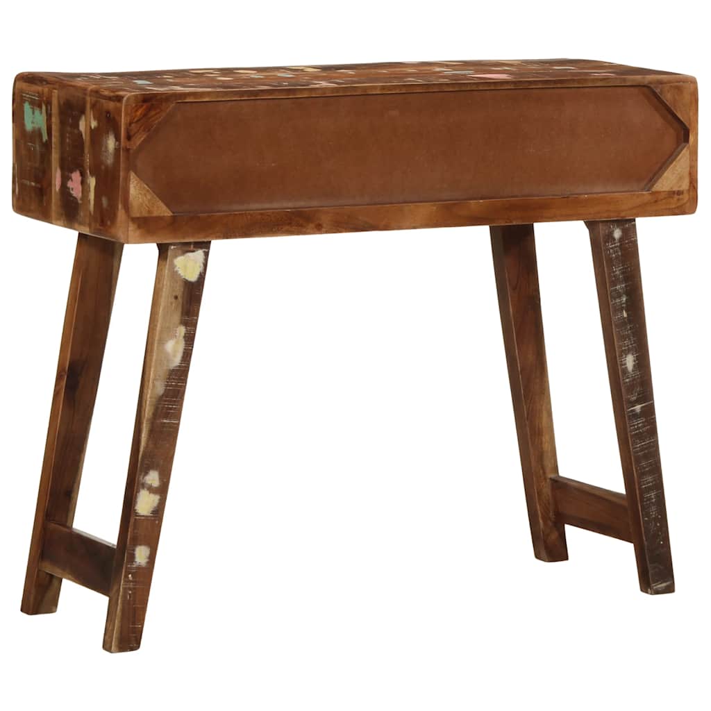 Mesa Consola Madera Maciza Reciclada 90x32x75 Cm_2