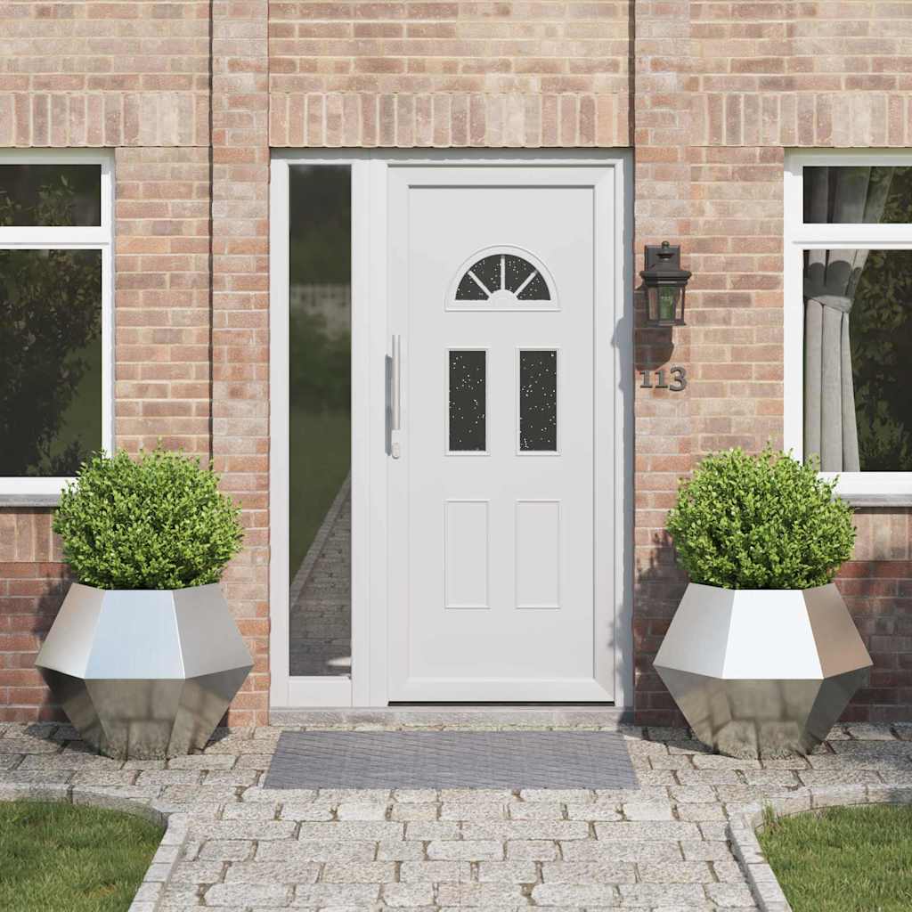 Jardinera 2 Pcs Plateado 75 X 75 X 60 Cm Acero Galvanizado_1
