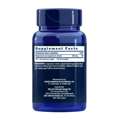 Magnesium (Citrate) 100 mg, Life Extension 100 cápsulas
