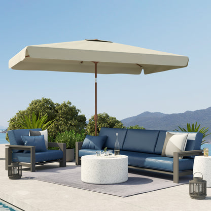 Outsunny Sombrilla De Terraza Exterior 300x200 Cm Con Ángulo Ajustable Beige_3