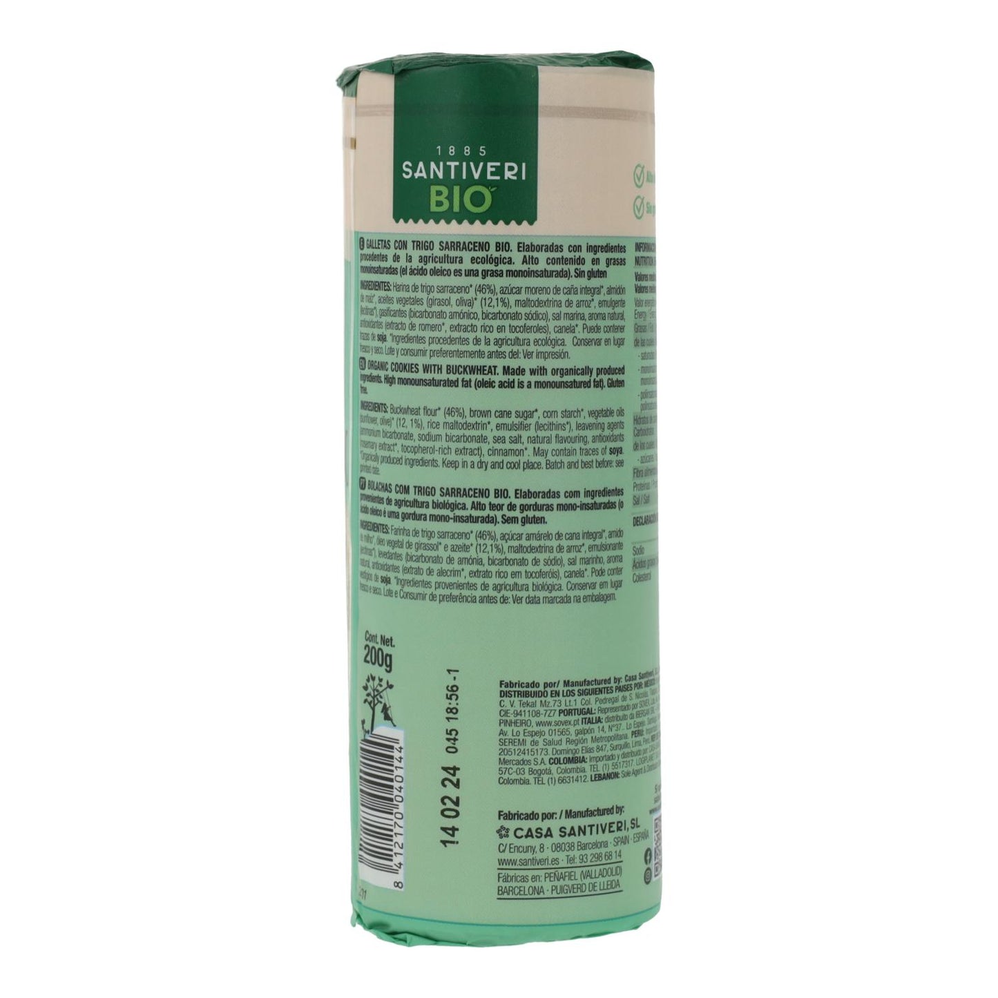 Galletas Integrales Sarraceno Bio Santiveri 200g