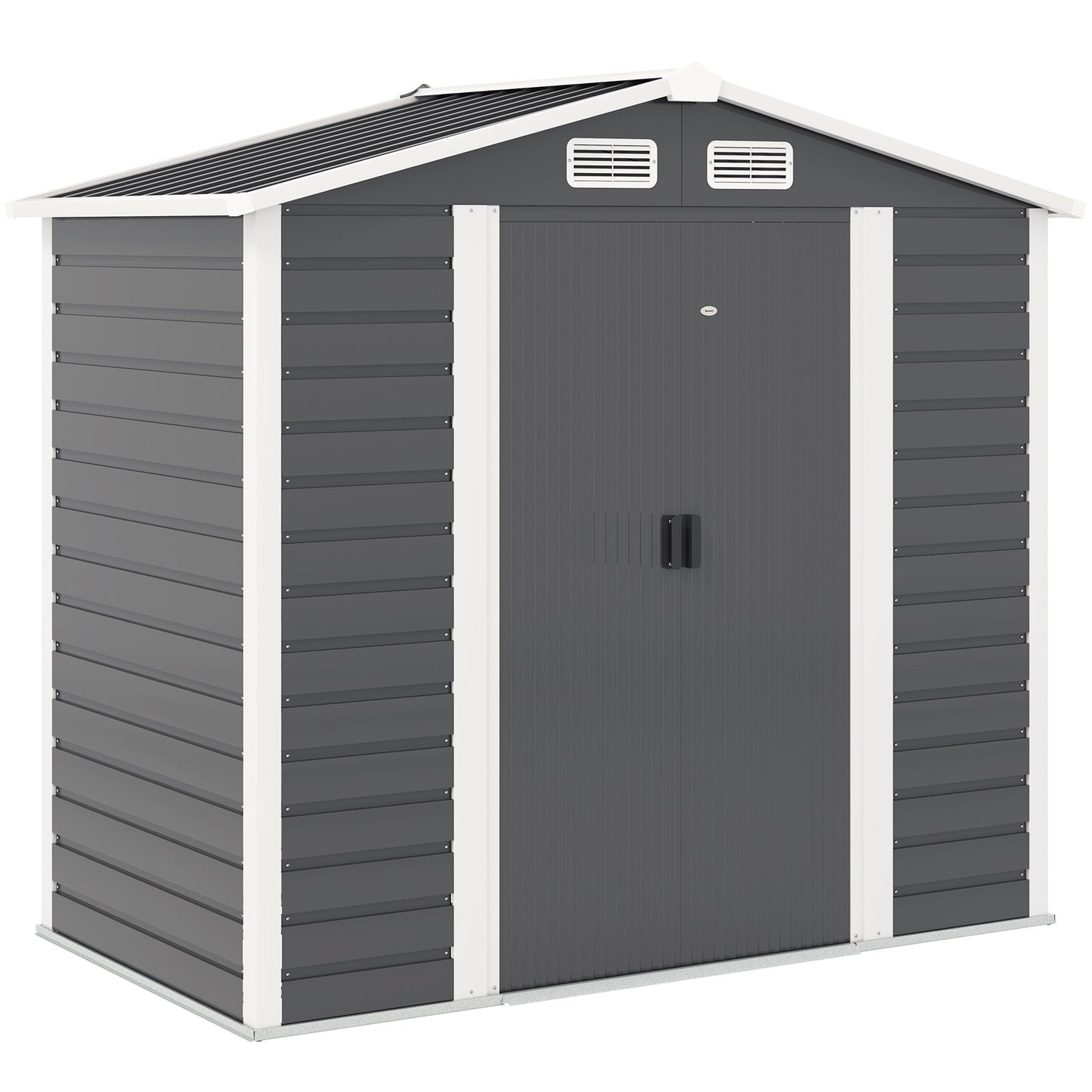 Outsunny Caseta De Jardín Exterior 2,36m² 213x120x194 Cm Gris Oscuro_0